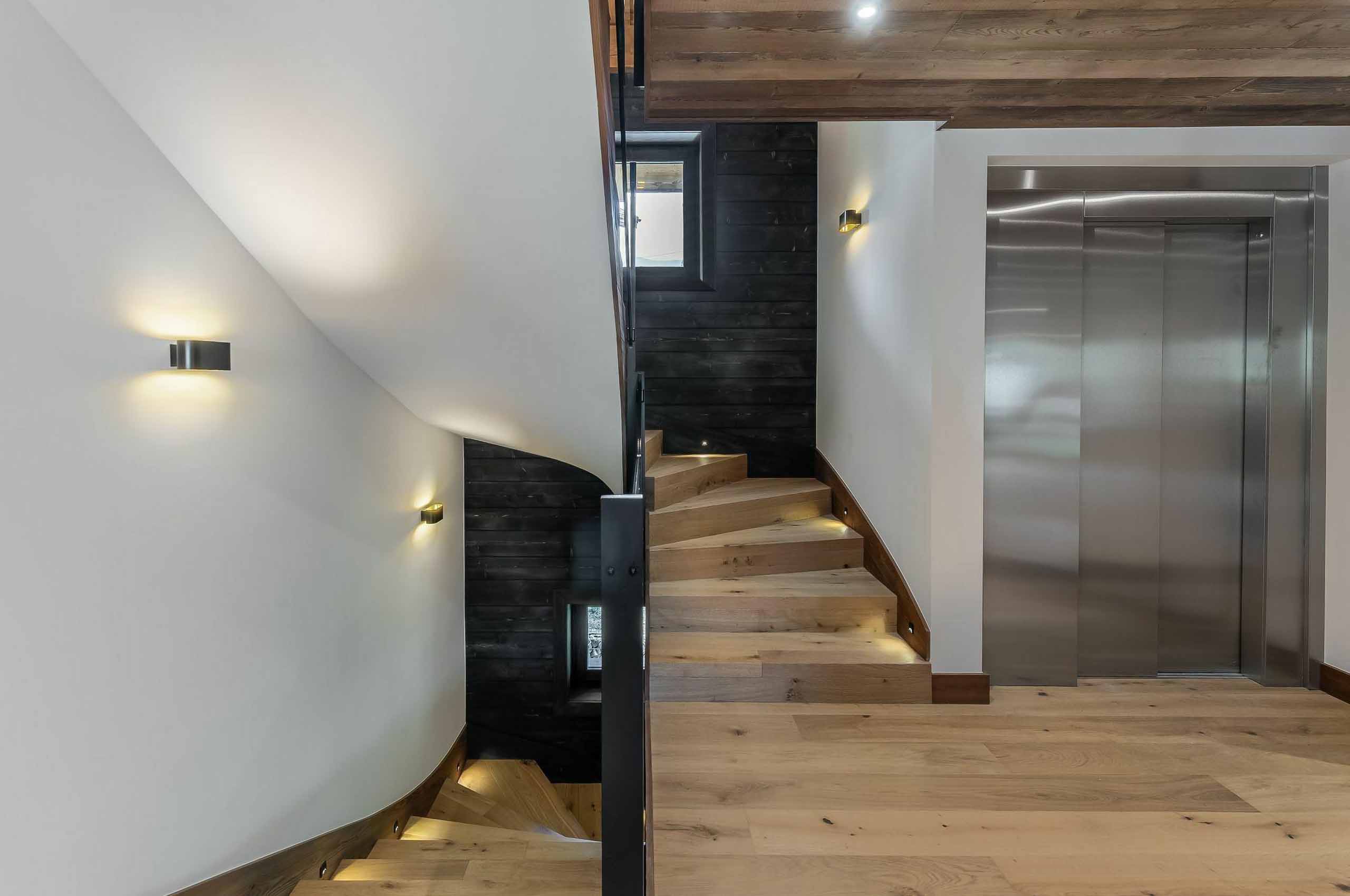 chalet-wynn-hallway-lift-modern-luxury-rental-property-megeve