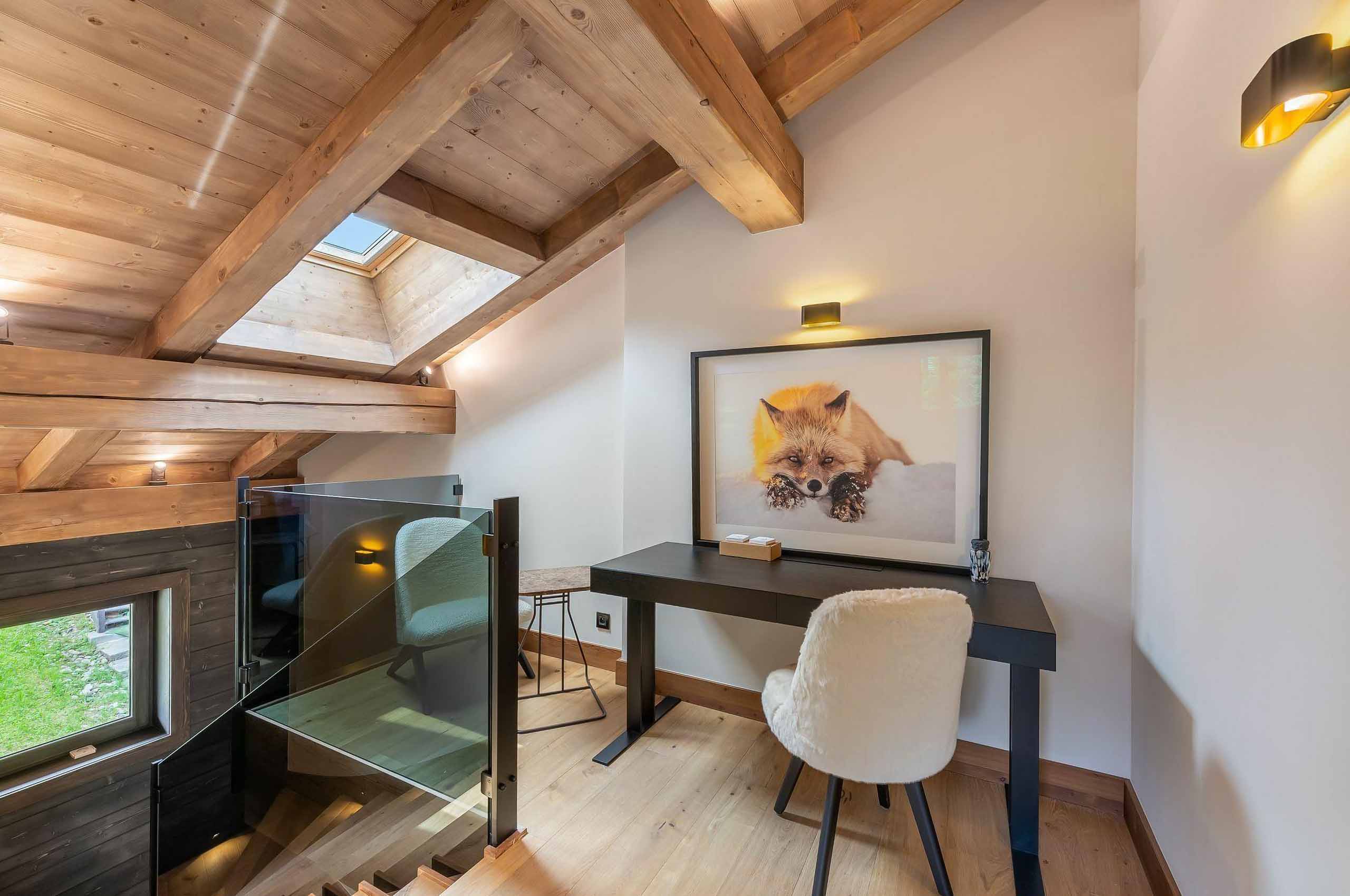 chalet-wynn-office-desk-hallway-artwork-luxury-interior-design-megeve