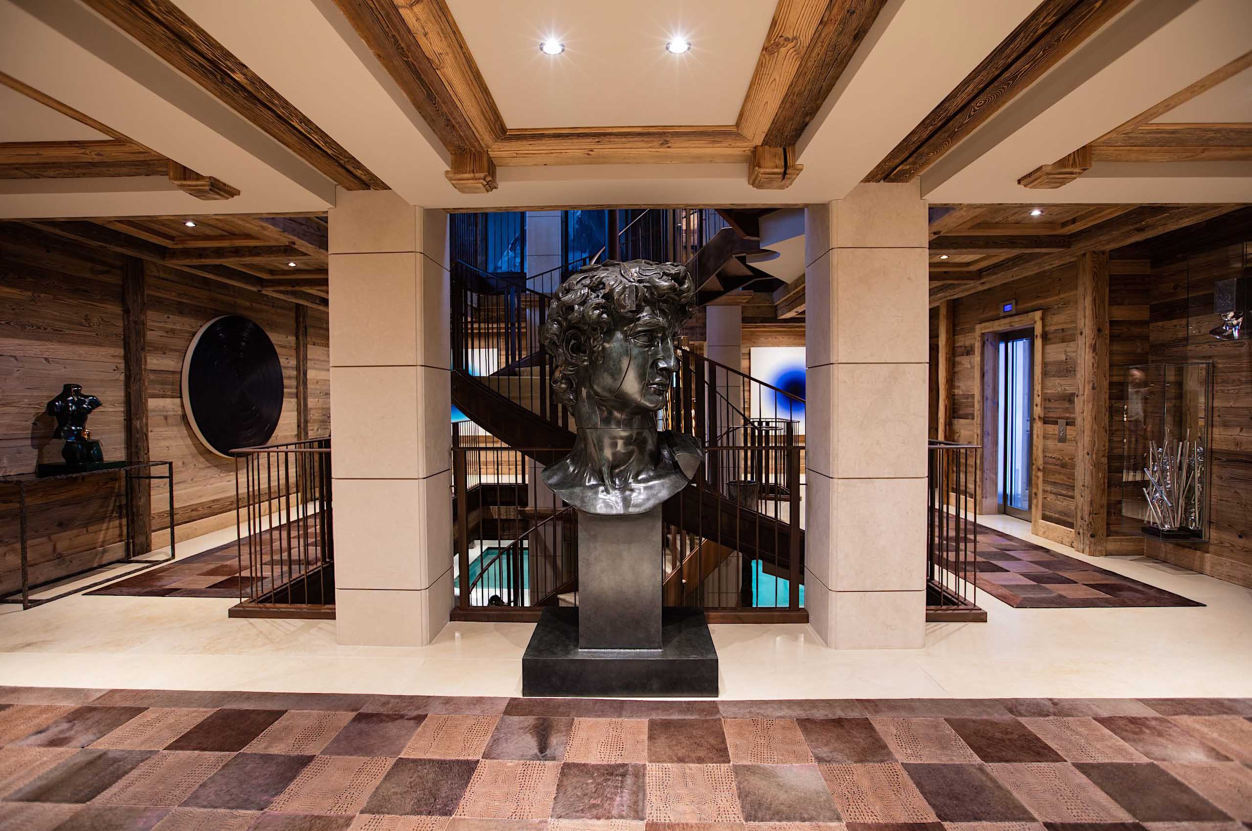 hallway-staircase-modern-bespoke-design-courchevel1850-luxury-chalet-edel