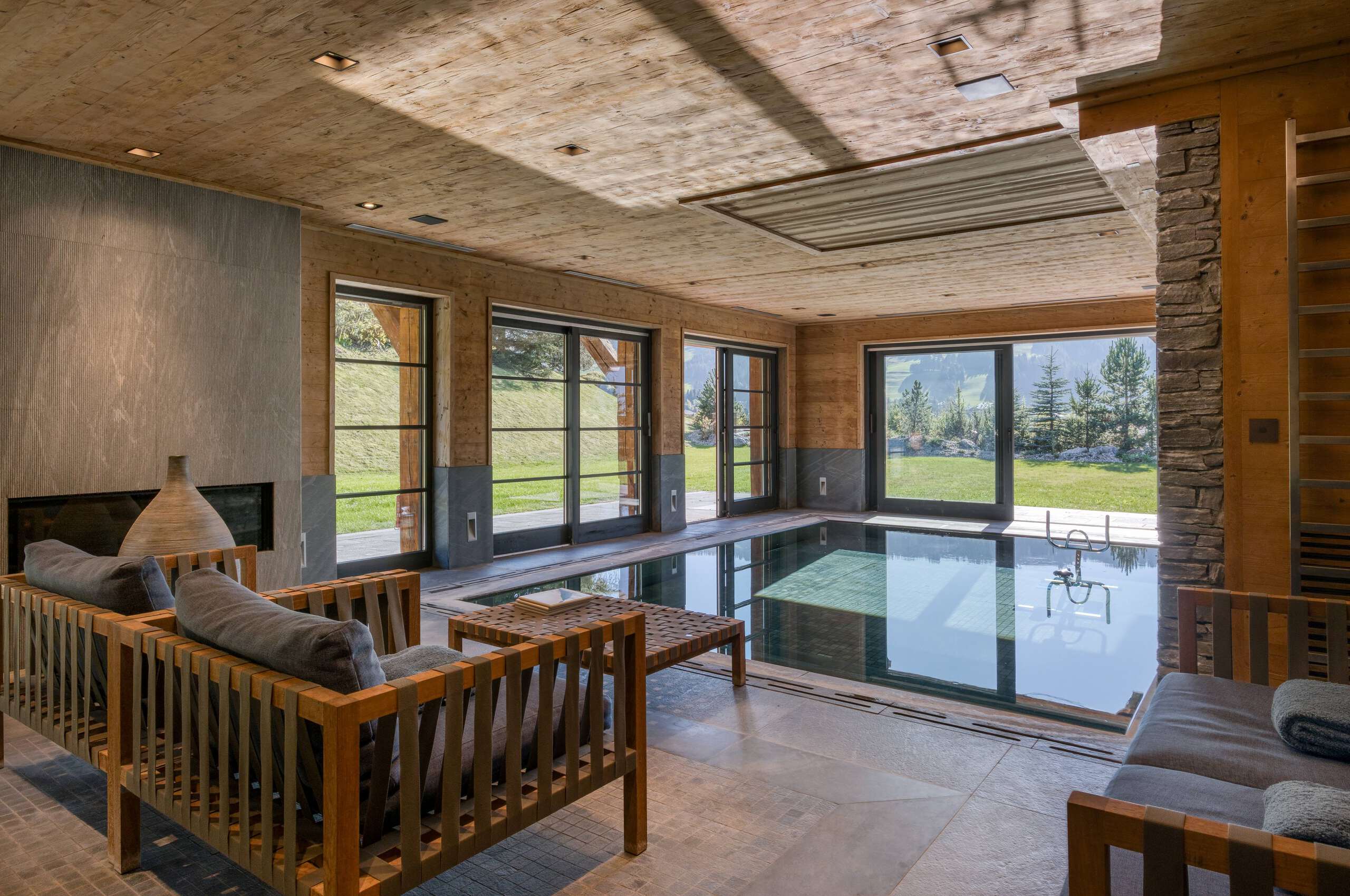 Chalet-atina-indoorpool-scenicviews-gardenview-terrace-relaxation-area-luxury-megeve-mont-d'arbois