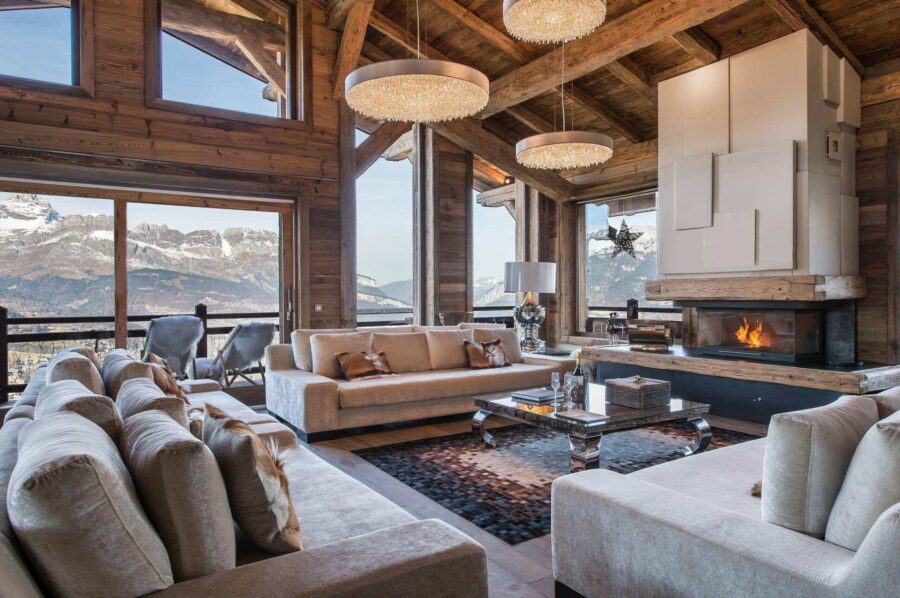 chalet-araceli-mainpage-livingroom-mountainviews-fireplace-spacious-modern-alpine-dessign-luxury-rental-retreat-megeve-princesse