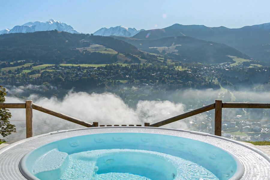 chalet-hollie-hottub-summer-daytime-scenic-alpine-views-luxury-megeve