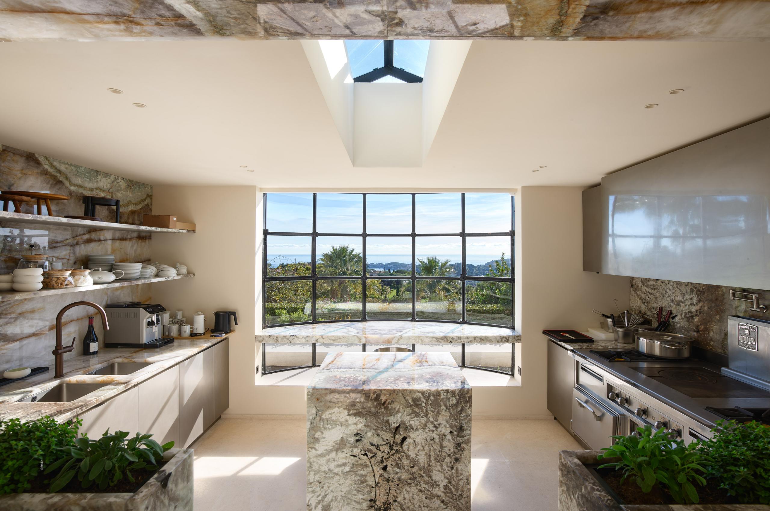 villa-simone-kitchen-sleek-marble-modern-design-luxury-sea-view-villefranche