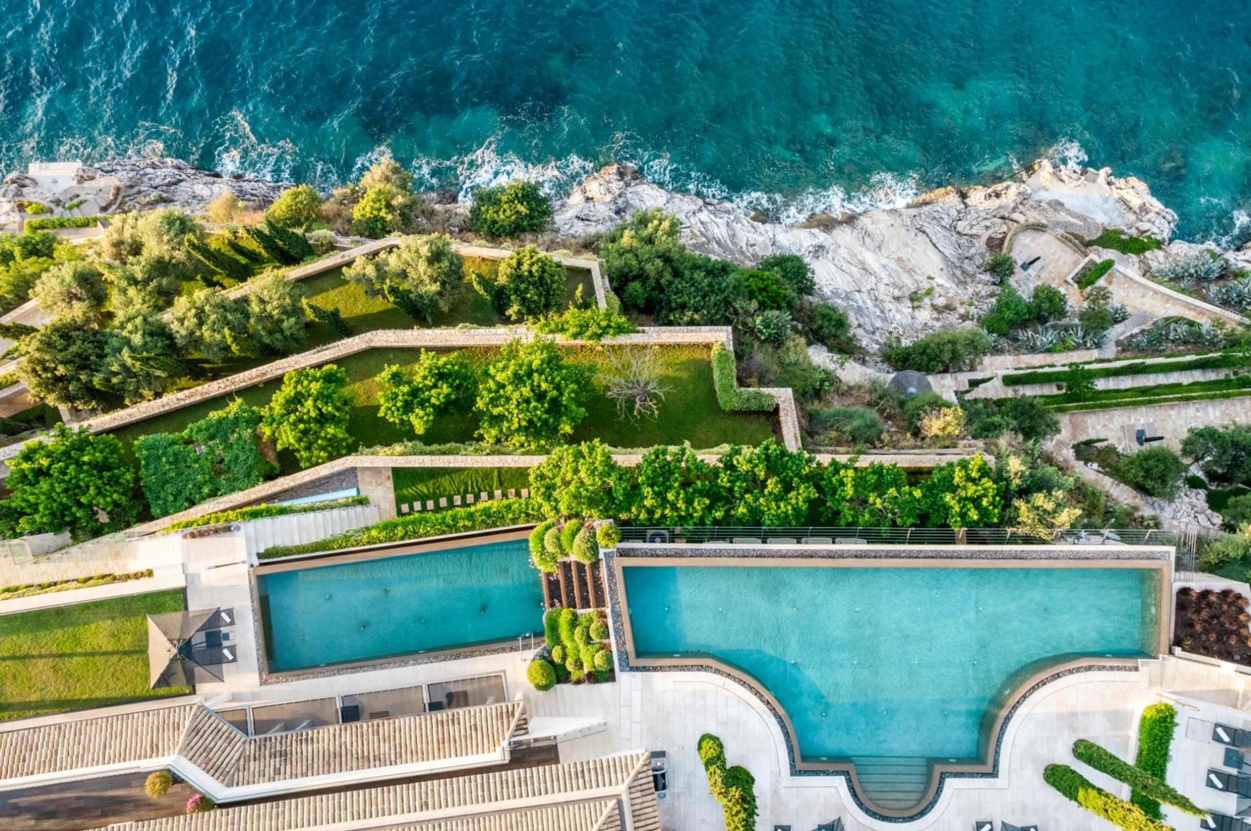 villa-chara-aerial-sea-front-swimming-pool-garden-spacious-grand-luxury-rental-retreat-corfu