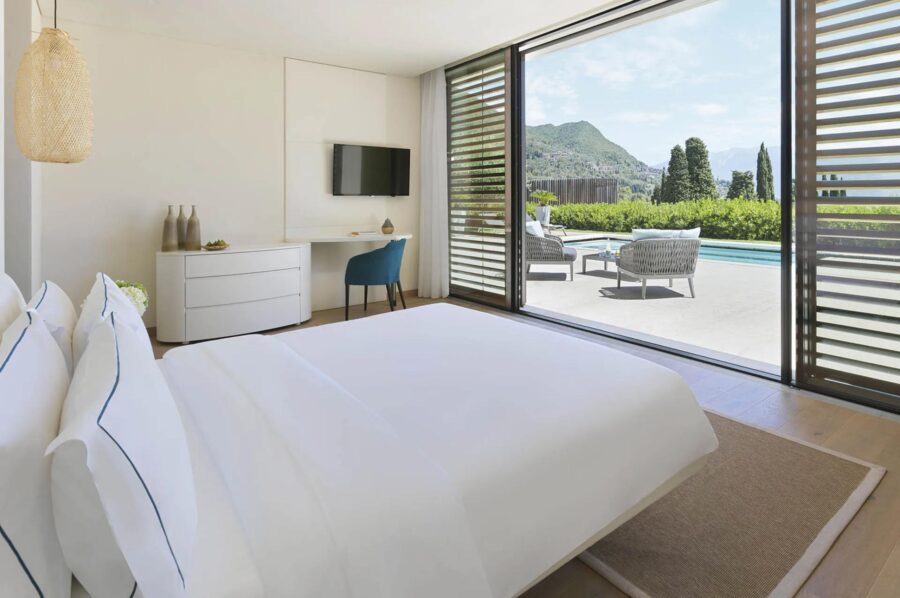 villa-leah-bedroom-terrcae-access-swimming-pool-garden-views-modern-serene-design-luxury-lakegarda