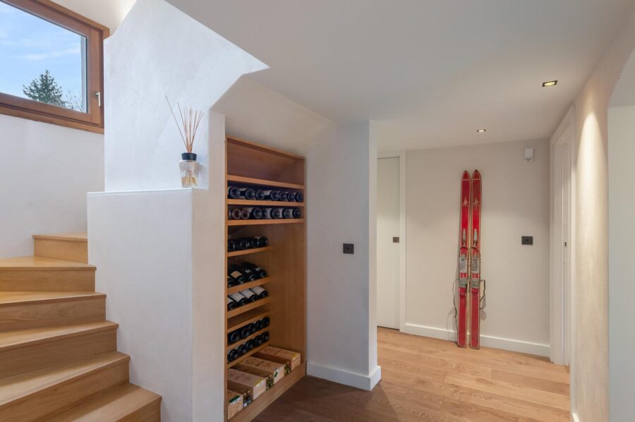 chalet-bellvie-hallway-wine-cellar-luxury-megeve