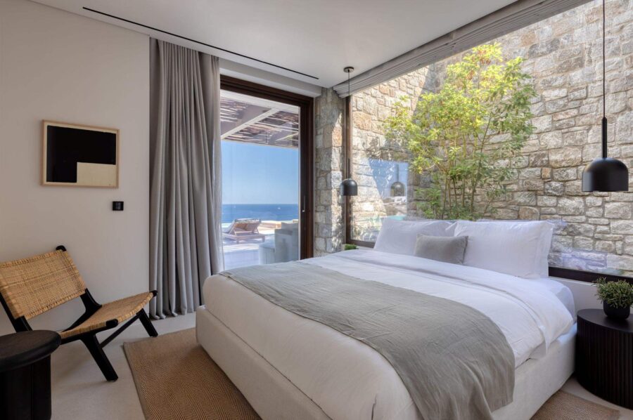 villa-august-bedroom-serene-tranquil-design-sea-view-terrace-access-luxury-mykonos