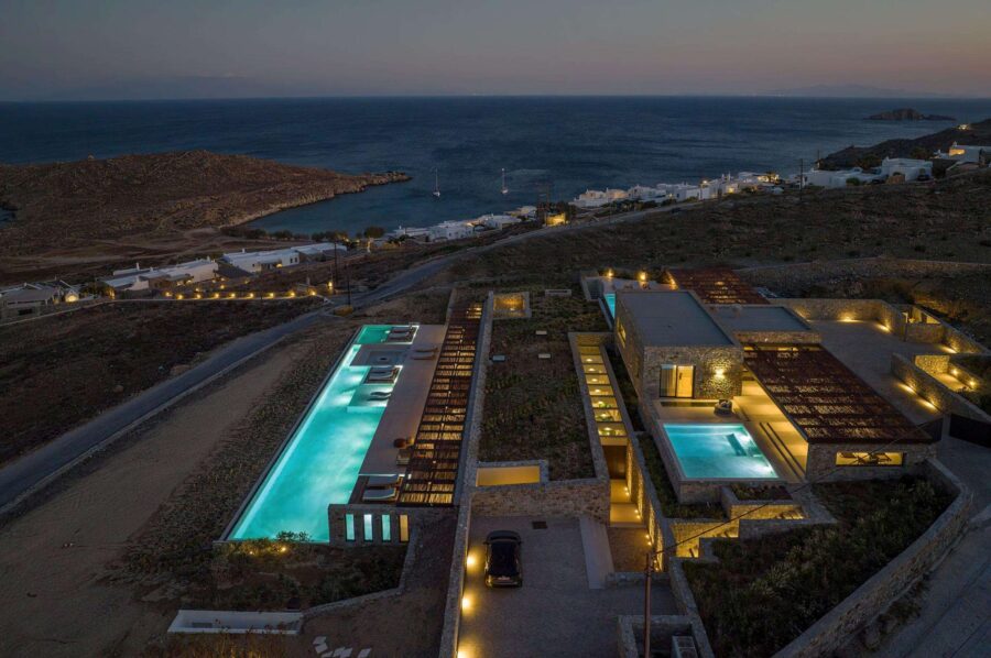 villa-august-exterior-night-modern-mediterranean-architecture-luxury-rental-retreat-sea-views-mykonos
