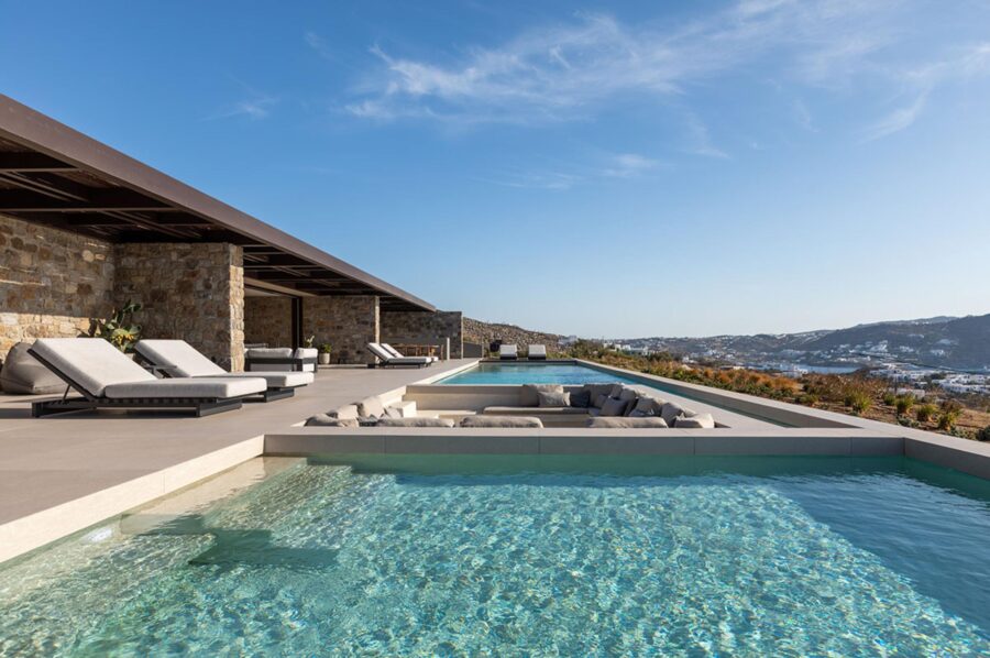 villa-lyra-swimming-pool-firepit-scenic-sea-view-terrace-sunloungers-luxury-mykonos