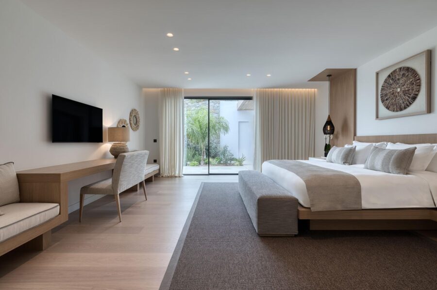 villa-petra-bedroom-desk-tv-spacious-serene-modern-design-luxury-mykonos