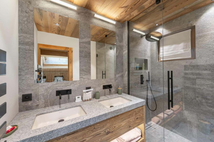 chalet-avalon-ensuite-bathroom-double-sink-shower-modern-luxury-megeve