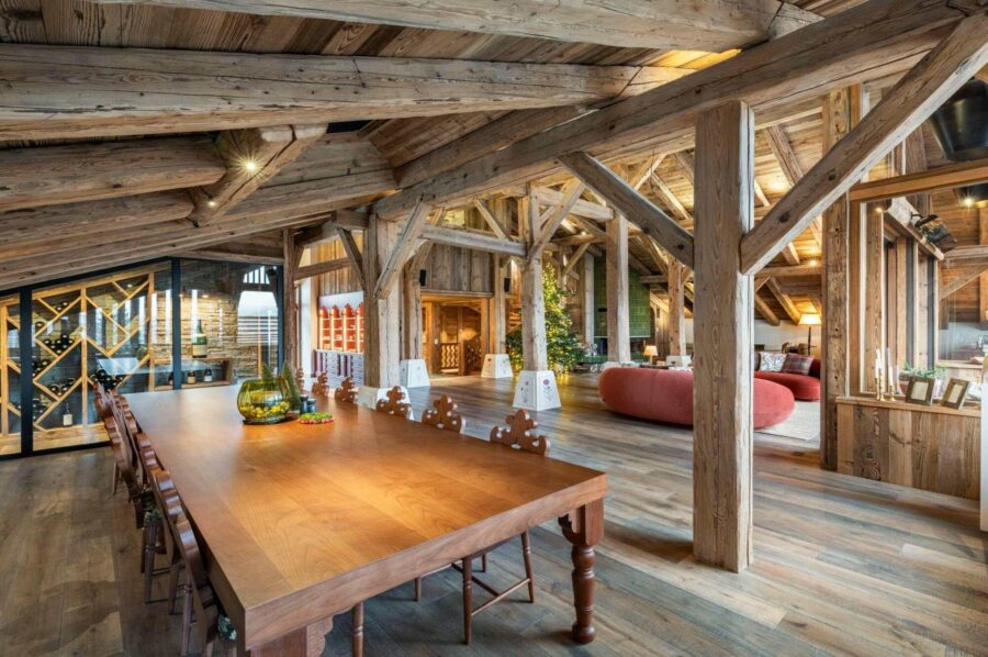 chalet-fern-dining-area-wine-cellar-openplan-living-luxury-megeve